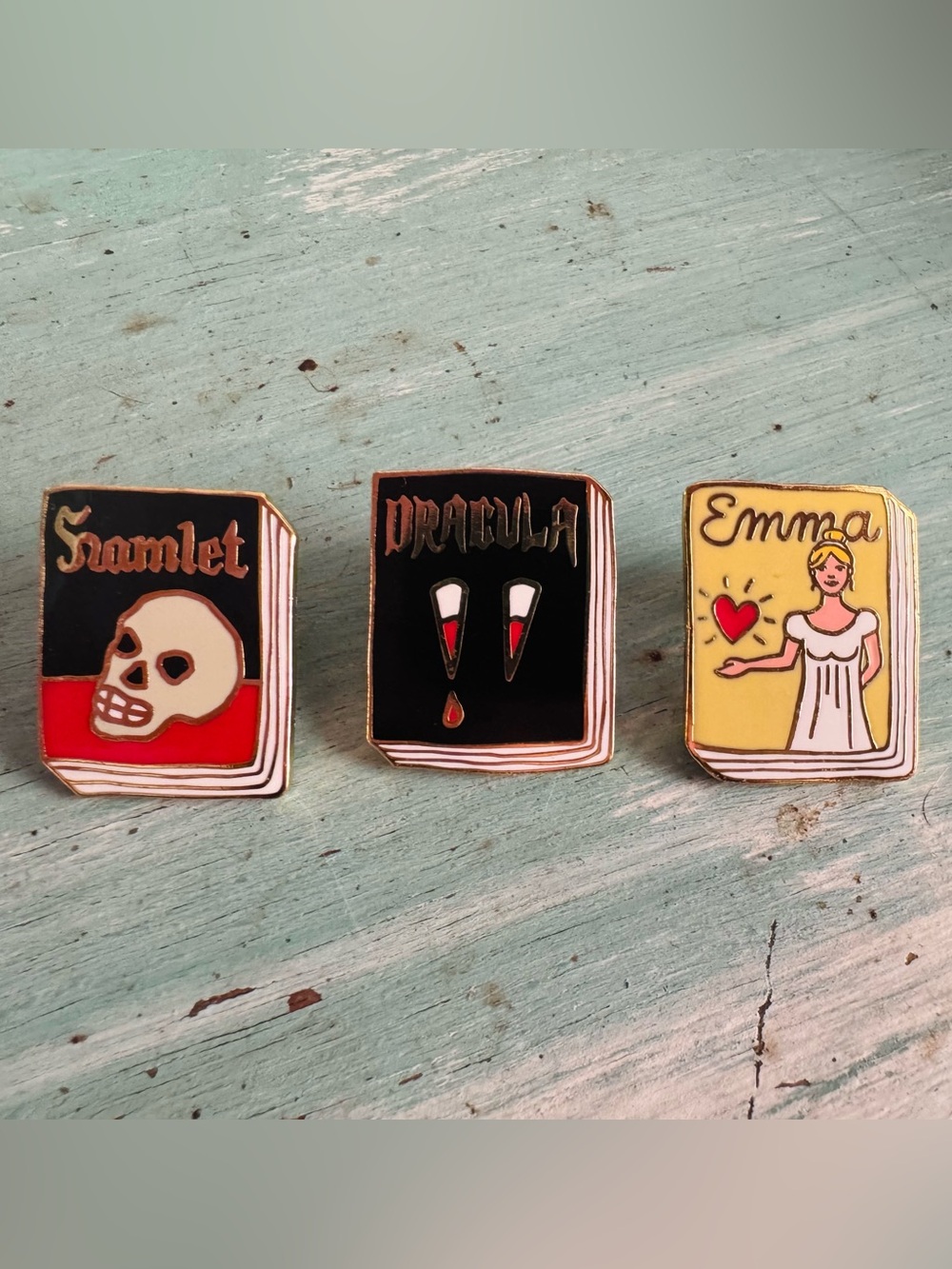 3 Literature Enamel Pins
